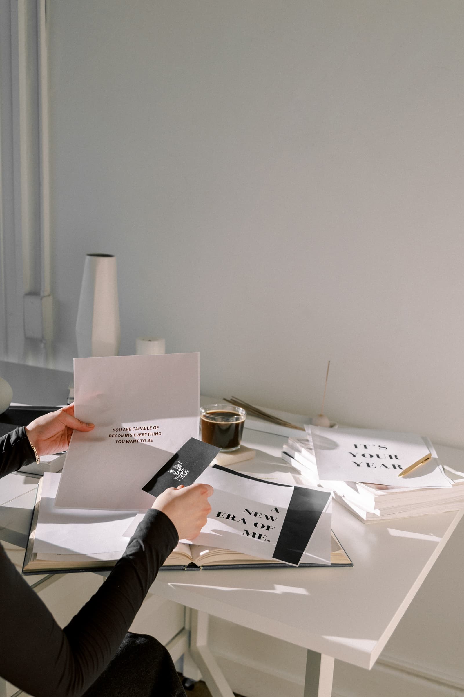 Salon owner planning marketing strategy